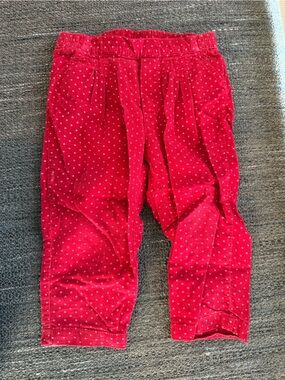 GAP Red Polka Dot Corduroy Joggers